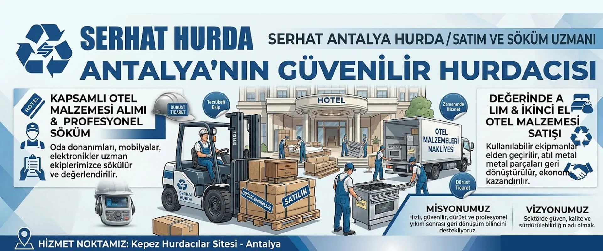 Otel Malzemeleri Alınır - Satılır - Serhat Antalya Hurda - Antalya Hurdacı